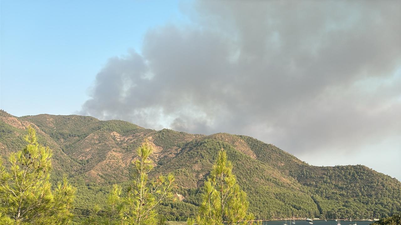Marmaris’teki orman yangınında ikinci gün: Havadan ve karadan müdahale sürüyor