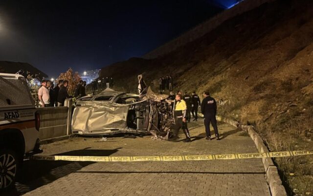 Şarampole devrilen araç takla attı: 2 ölü, 2 yaralı