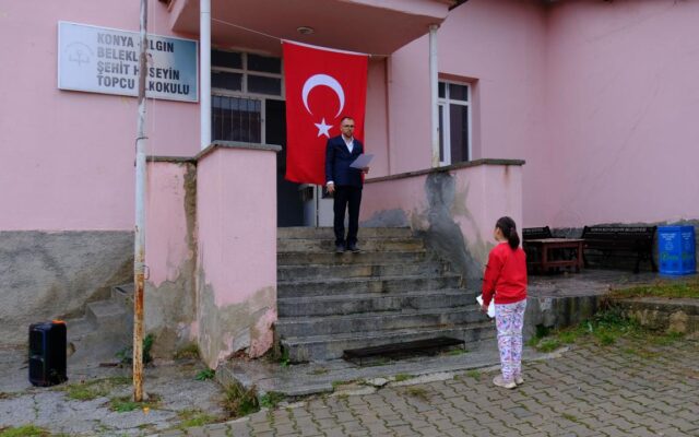 Tek öğrencisi olan okulda Cumhuriyet Bayramı törenle kutlandı